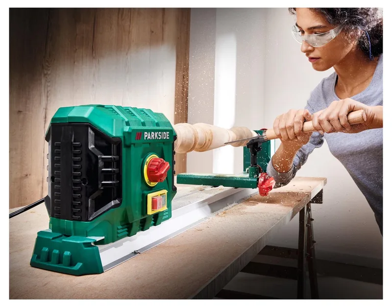 Drechselbank Drechselmaschine Drechselbank PDM 600 C3 600Watt Inkl 2 Stechbeitel, 600 W, inkl. 2 Stechbeitel, stufenlose Drehzahlregelung van Parkside – productafbeelding 5 van 5