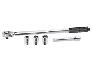 Drehmomentschlüssel Drehmomentschlüssel Set PDMS 5 A1 1/2 Zoll 80-210 Nm inkl Verlängerung (Set), mit 1/2" Antrieb & Zubehör im Koffer von Parkside, Silber – Produktbild 1 von 4
