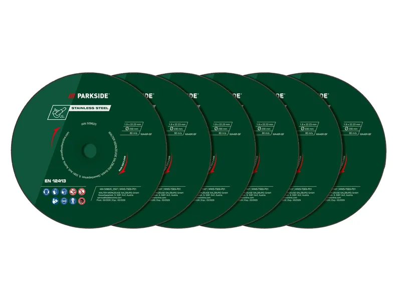 Edelstahl-Trennscheiben-Set; Diamant-Trennscheibe (Edelstahl-Trennscheiben 6tlg.) de Parkside – image du produit