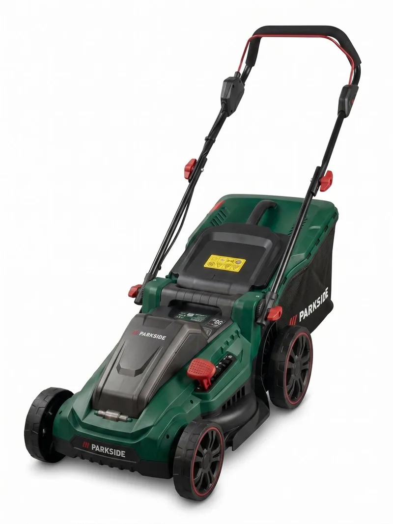 Elektrische grasmaaier 1800 W - Maaibreedte: 44 cm - Opvangzak: 55 L - Gazonoppervlakte: tot ca. 500 m² - Snijhoogte: 7 traps van ca. 20/70 mm von Parkside – Produktbild