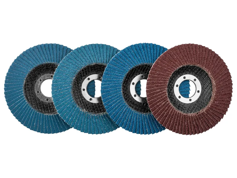 Fächerscheiben-Set / Klettschleifteller mit Schleifpapier-Set / Reinigungsscheibe / Schruppscheiben-Set, Ø 115 mm (Fächerschleifscheiben 4tlg.) de Parkside – image du produit