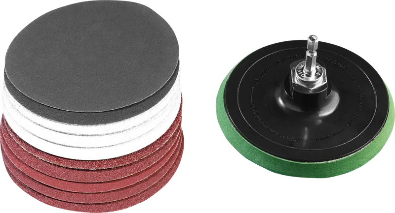 Fächerscheiben-Set / Klettschleifteller mit Schleifpapier-Set / Reinigungsscheibe / Schruppscheiben-Set (schleifteller + schleifpapier) by Parkside – product image