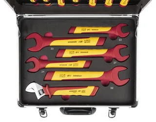 Gabelschlüssel Einmaul-Gabelschlüsselset Schraubenschlüssel 20-teilig inkl. Koffer (Set, 20-tlg) von Parkside, Gelb, Rot, Silber – Produktbild 2 von 5