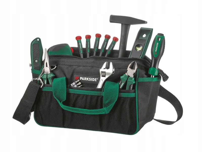 Gereedschapset 23 Delen in Handige Toolbag by Parkside, Green – product image