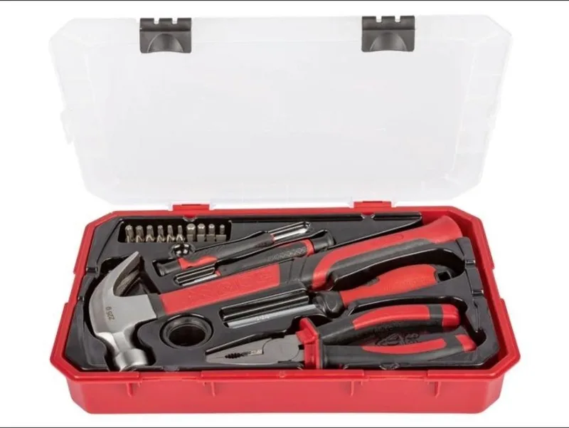 Gereedschapsset 26 delig - Inclusief bewaardoos - Hamer - Schroevendraaier- Combinatietang - Gereedschapskoffer by Parkside, Transparent – product image