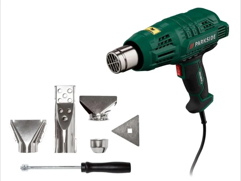 Heteluchtpistool - Onkruidbrander - Inclusief 5 hulpsukken - Elektrische onkruidverdelger - Barbequebrander Universeel apparaat voor verwijderen, vervormen of verwarmen 2000W by Parkside – product image