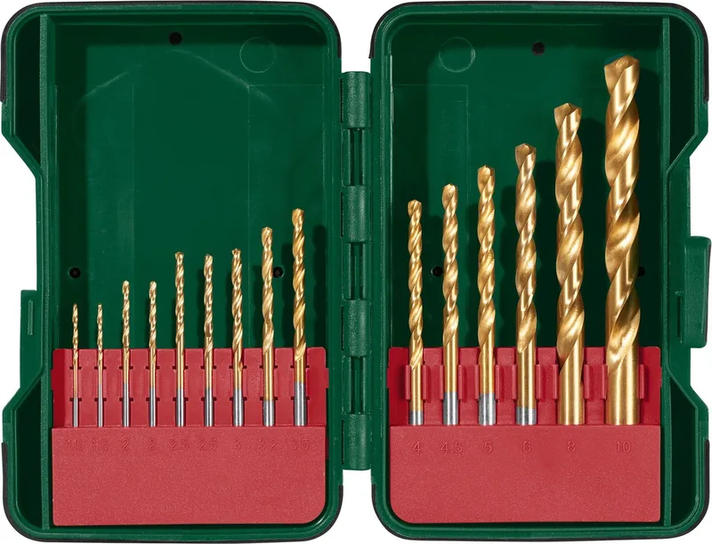 HSS-spiraalborenset - 15-delig - Borenset - Boorset - Universeel gebruik - Titaniumcoating voor extreem lange levensduur de Parkside – image du produit