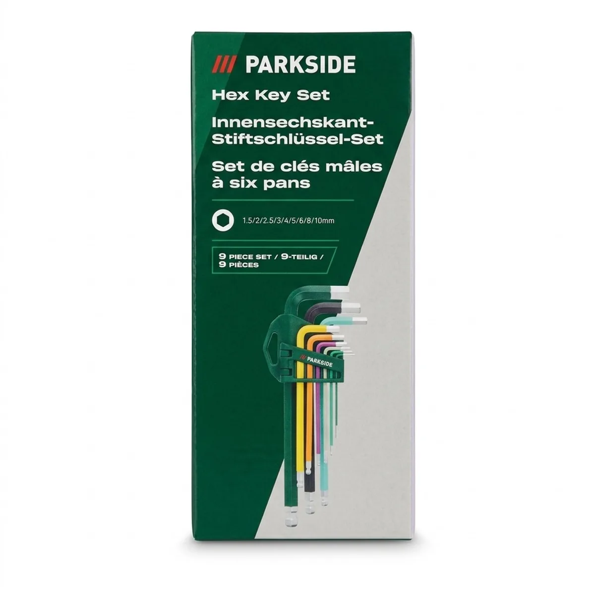 Inbussleutel set 9-Delig – Hex Key Set 1,5 tot 10 mm van Parkside – productafbeelding