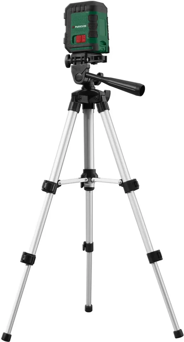 Kruislijnlaser met Statief - Werkbereik tot 10m - Werkhoogte max. 65 cm by Parkside, Green – product image