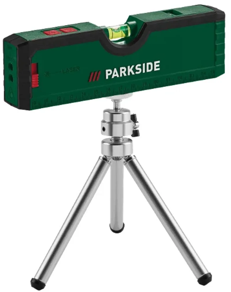 Laserwaterpas - Kruislijnlaser - Bouwlaser - Met mini-statief - Pointerfunctie - LED verlichting van Parkside – productafbeelding
