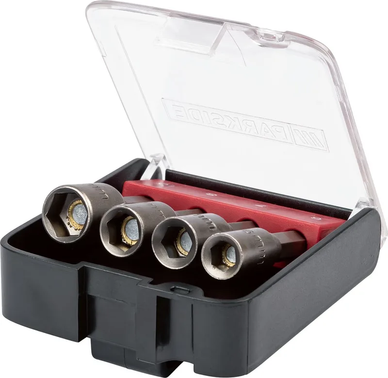Magnetische Dopsleutelset 4-delig van Parkside, Zilver – productafbeelding