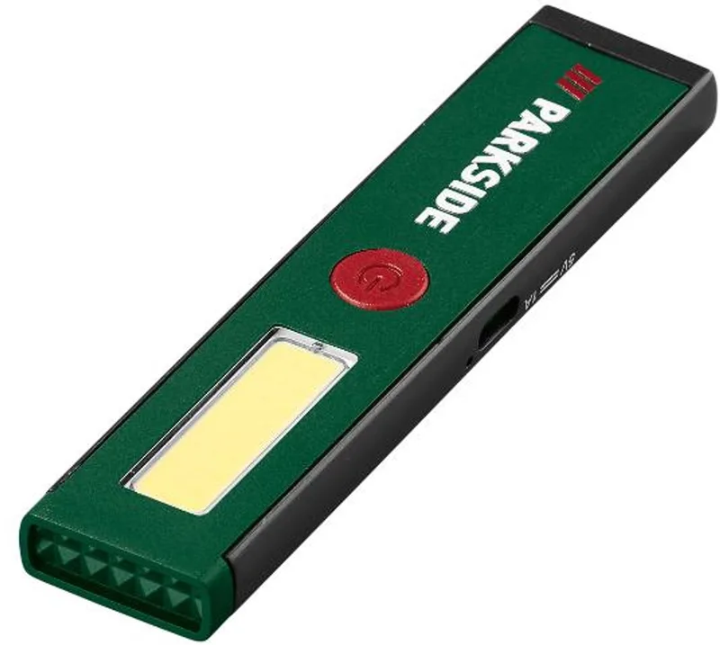 Mini zaklamp - oplaadbaar - werklamp met kledingclip - magneet - wit- en roodlicht - 5 lichtstanden de Parkside, Vert – image du produit
