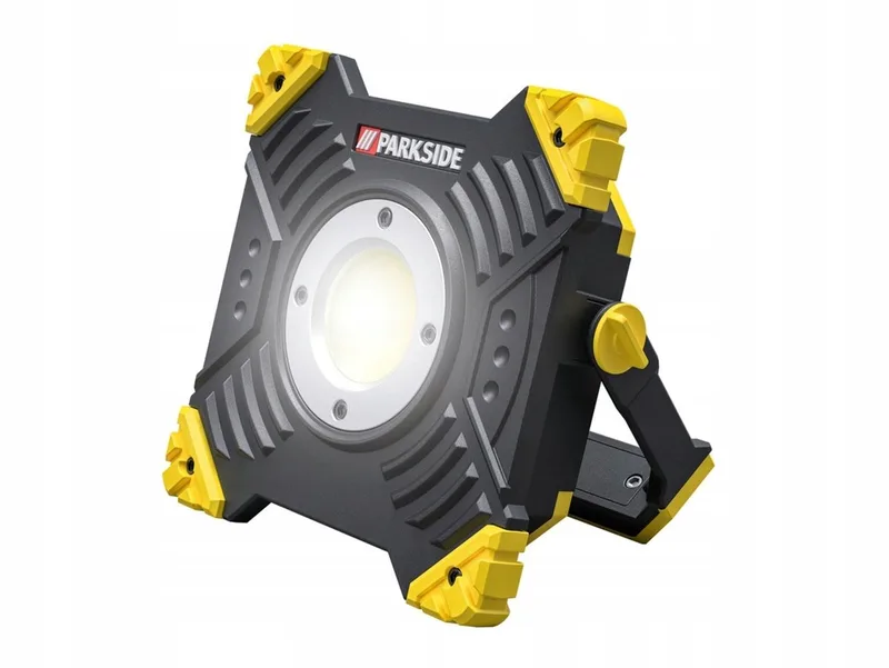 PAAL 6000 B2 – Accu Bouwlamp / LED Werklamp – 6000mAh – 20W – IP65 – USB & Type-C – Oplaadbaar – 22,2Wh – Geel/Zwart by Parkside, Yellow – product image