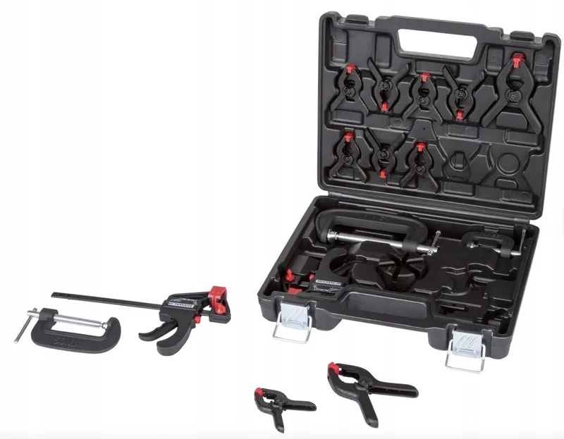 Parkside 16-delige Lijmklemmen Set met Koffer by Parkside, Red – product image