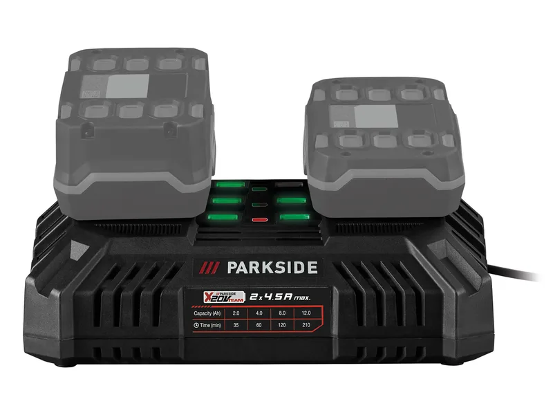 PARKSIDE® 20 V / 2 x 4,5 A Akku-Doppelladegerät »PDSLG 20 B1«, ohne Akku von Parkside – Produktbild