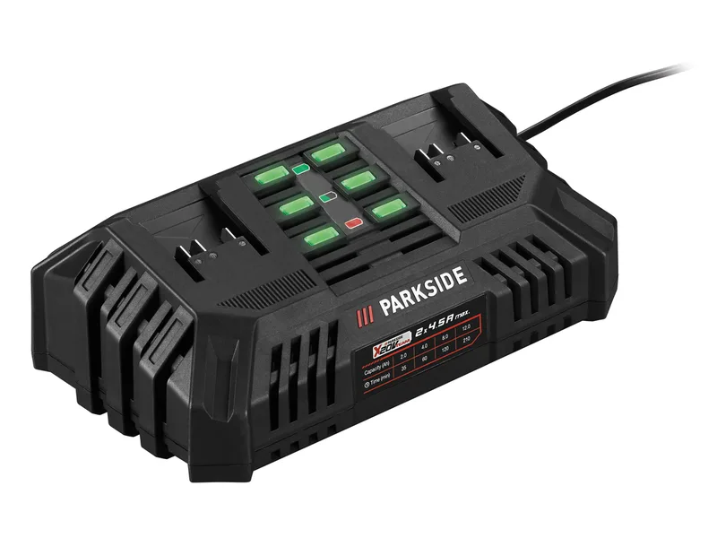 PARKSIDE® 20 V / 2x 4,5 A Akku-Doppelladegerät »PDSLG 20 B1«, ohne Akku von Parkside – Produktbild