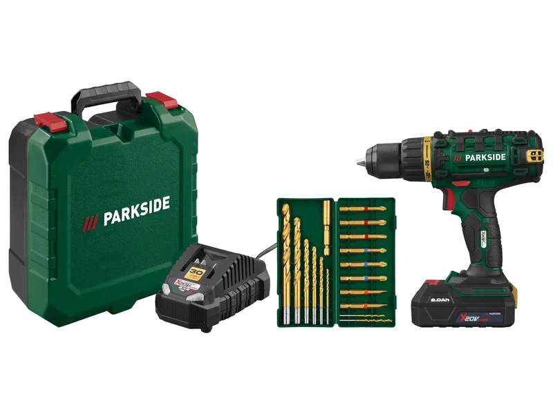PARKSIDE® 20 V Akku-Bohrschrauber Limited Edition »PABS 20-Li G8«, mit Akku und Ladegerät (Grün) de Parkside, Vert – image du produit