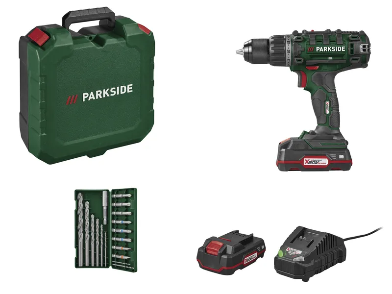 PARKSIDE® 20 V Akku-Bohrschrauber »PABS 20-Li G8«, mit Akku und mit Ladegerät van Parkside – productafbeelding