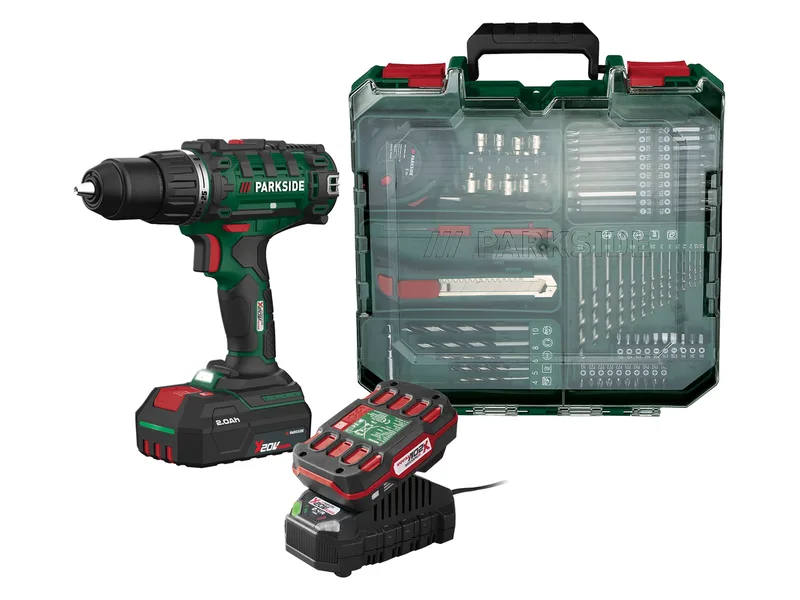 PARKSIDE® 20 V Akku-Bohrschrauber-Set »PABS 20-Li I9«, mit Akku und Ladegerät van Parkside – productafbeelding