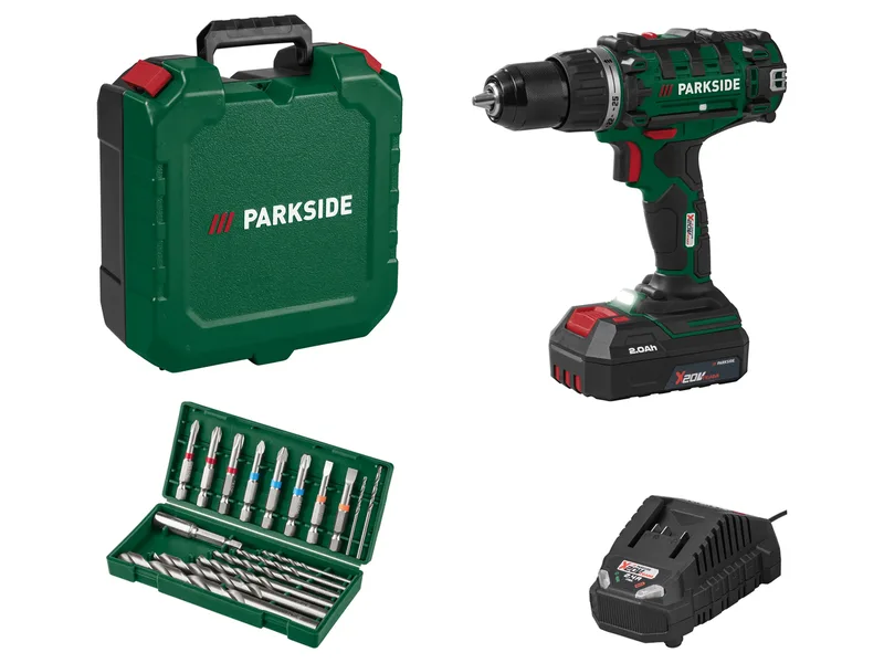 PARKSIDE® 20 V Akku-Bohrschrauber Starterset »PABS 20-Li I9 «, mit Akku und Ladegerät by Parkside – product image