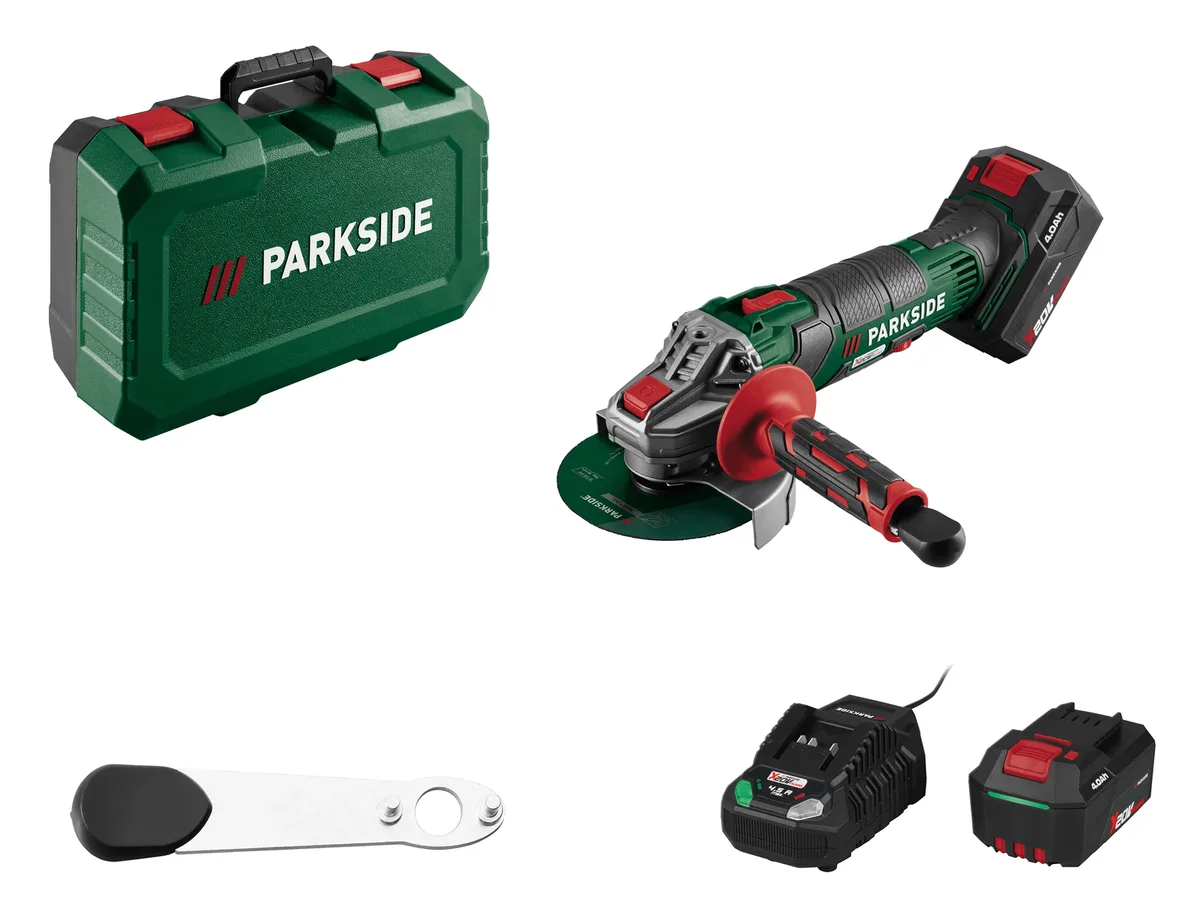 PARKSIDE® 20 V Akku-Winkelschleifer »PWSA 20-Li D4« mit Akku – mit Ladegerät van Parkside – productafbeelding