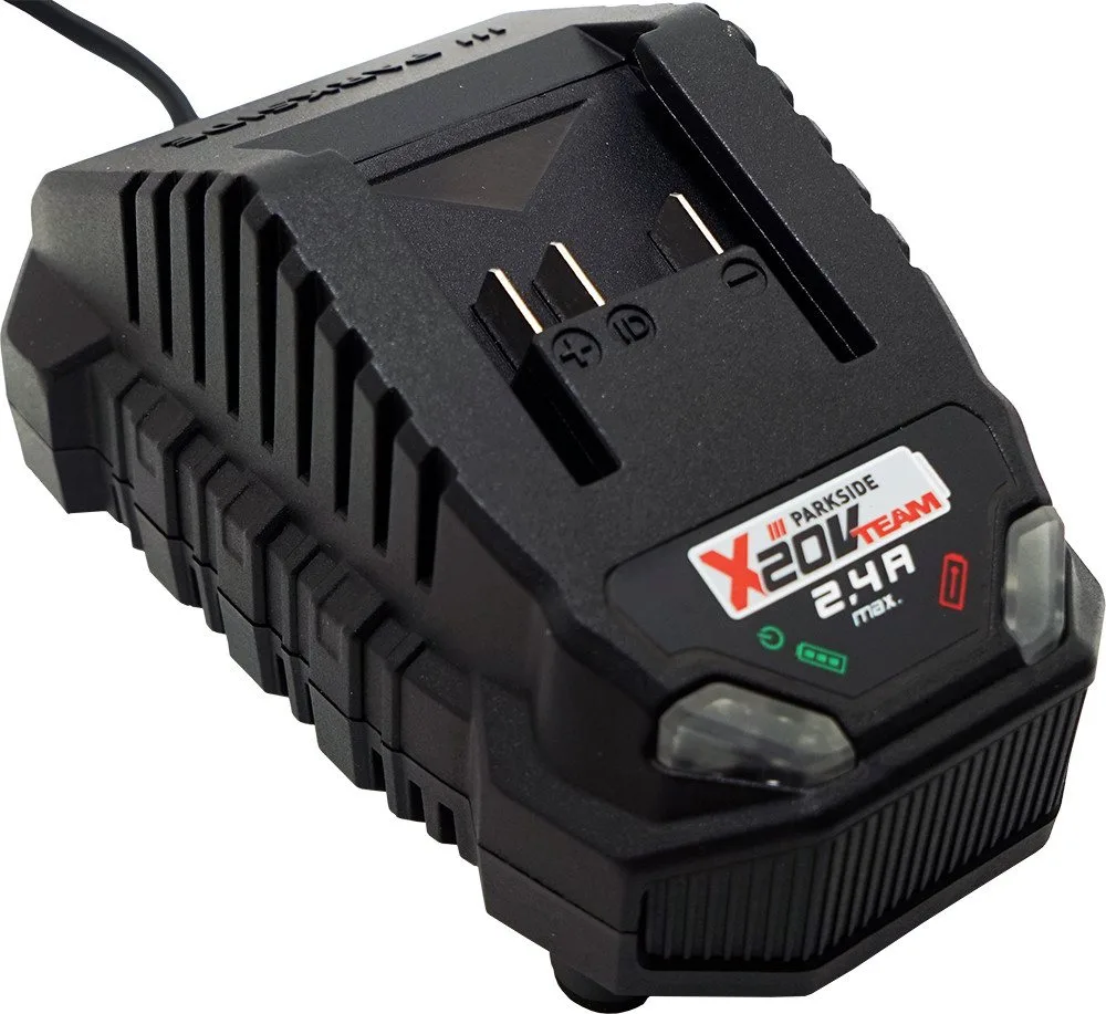 Parkside 20V Akku Ladegerät PLG 20 X20V 2,4A (ohne Akku) Batterie-Ladegerät (Mit Gumminoppen zur Rutschfestigkeit) von Parkside – Produktbild