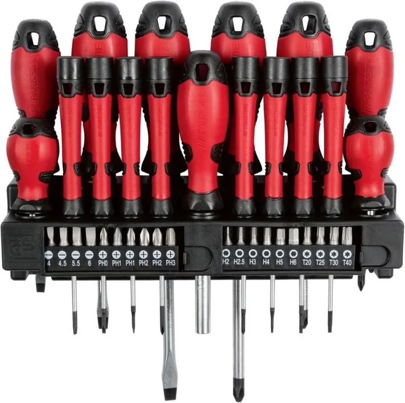 PARKSIDE®-`Schroevendraaierset, 37-delig, met muurbeugel, magnetische punt de Parkside, Rouge – image du produit