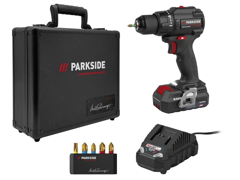 PERFORMANCE® 20V Weltrekord Akku-Bohrschrauber »PPABSS 20 Li A1 - Arnold Schwarzenegger«, mit Akku und Ladegerät by Parkside – product image