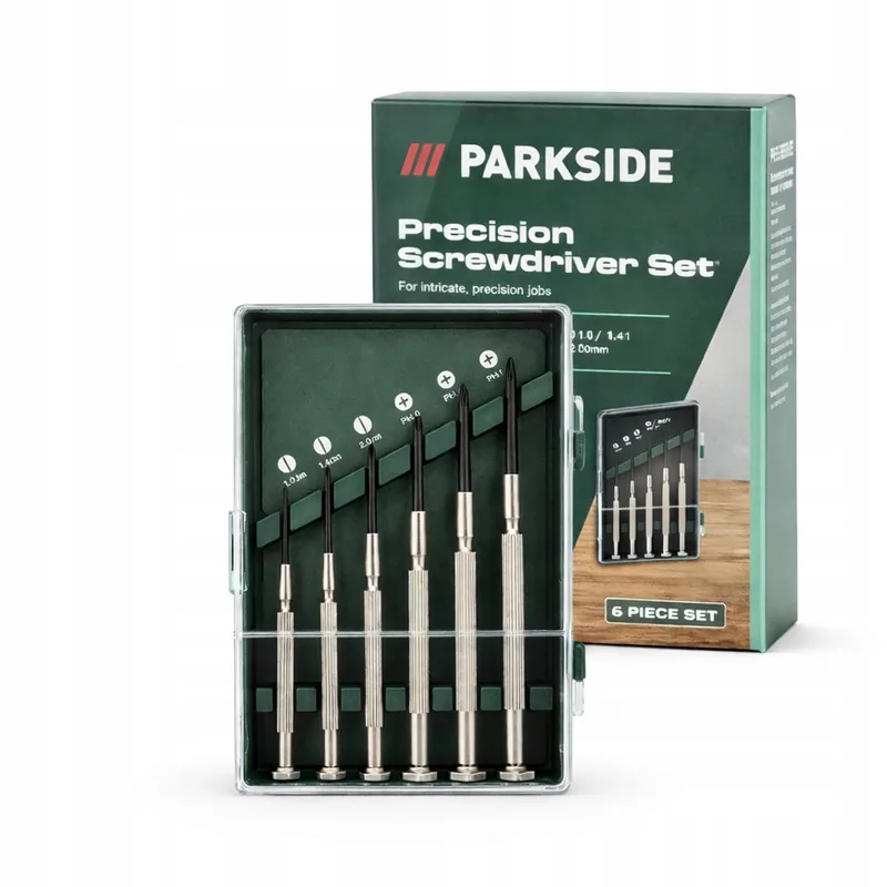 Precisie Schroevendraaierset 6 Delig - PH0/PH1/PH2 & 1.0/1.4/2.0mm von Parkside – Produktbild
