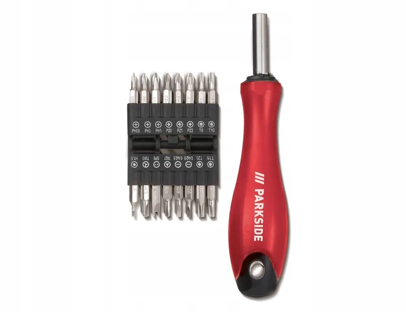 Precisie Schroevendraaierset met 17 Bits by Parkside, Red – product image