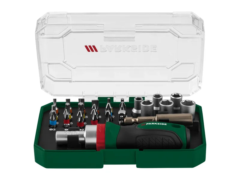 Ratschen-Bit- und Steckschlüssel-Set / Bit-Set / Ratschen-Schraubendreher-Bit- und Steckschlüssel-Set (bit- und stecknusssatz 6,3 mm) by Parkside – product image