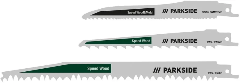 Reciprozaagbladen - vers hout - 3 stuks by Parkside – product image