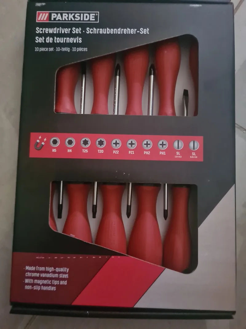 Schroevendraaier set 10-delig by Parkside, Red – product image