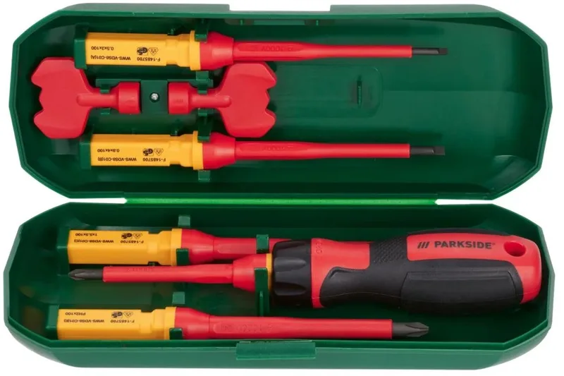 Schroevendraaierset 8 delig - Werken aan onderdelen onder spanning tot 1000 V de Parkside, Jaune – image du produit