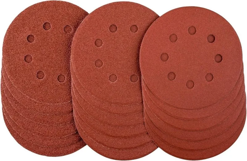 Set schuurpapier 18 bladen 125mm - Schuurpapierset voor excentrische schuurmachine - Korrel: 60/120/240 - Geschikt voor bijv. Parkside, Black & Decker, Bosch, Makita, Metabo, Skil van Parkside – productafbeelding