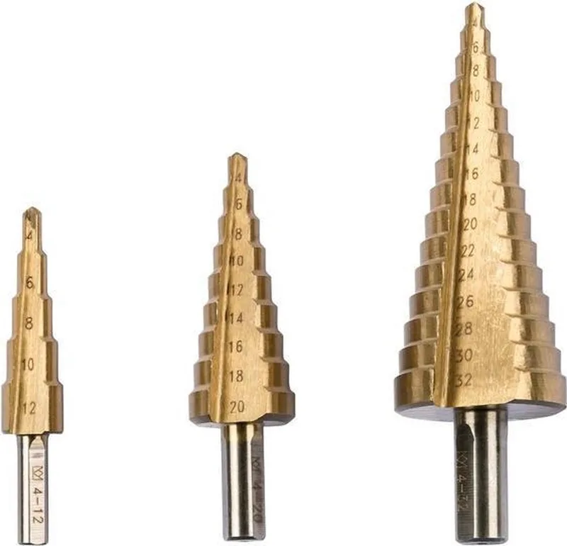 Speciaalborenset - 3 delige HSS getrapte borenset - Geschikt voor metaal - Maten: 4-12 mm / 4-20 mm / 4-32 mm von Parkside – Produktbild