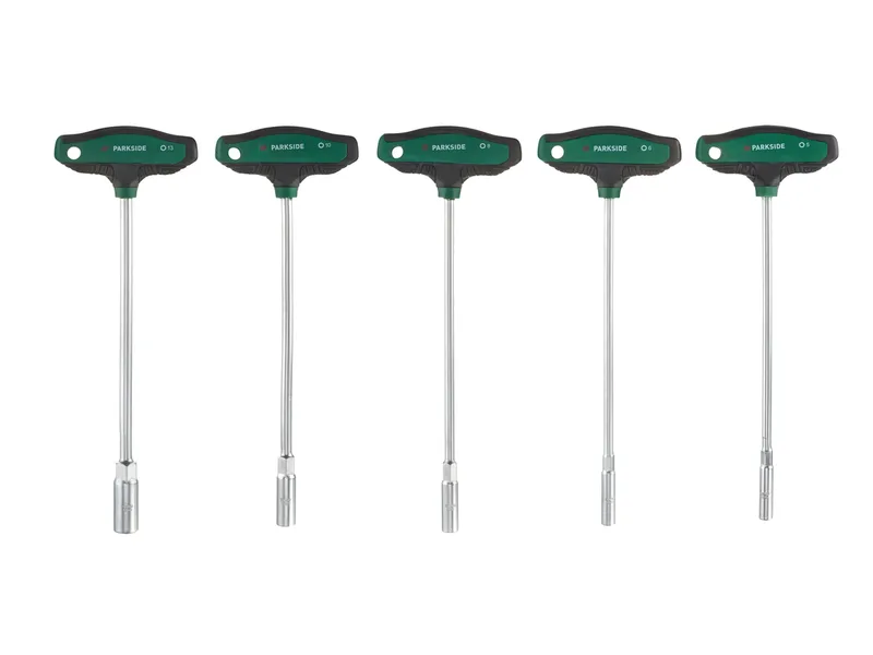 Steckschlüssel-Set mit T-Griff, 5-tlg. / Schraubendreher-Satz lang, 9-tlg. (Steckschlüssel-Satz T-Griff) by Parkside – product image