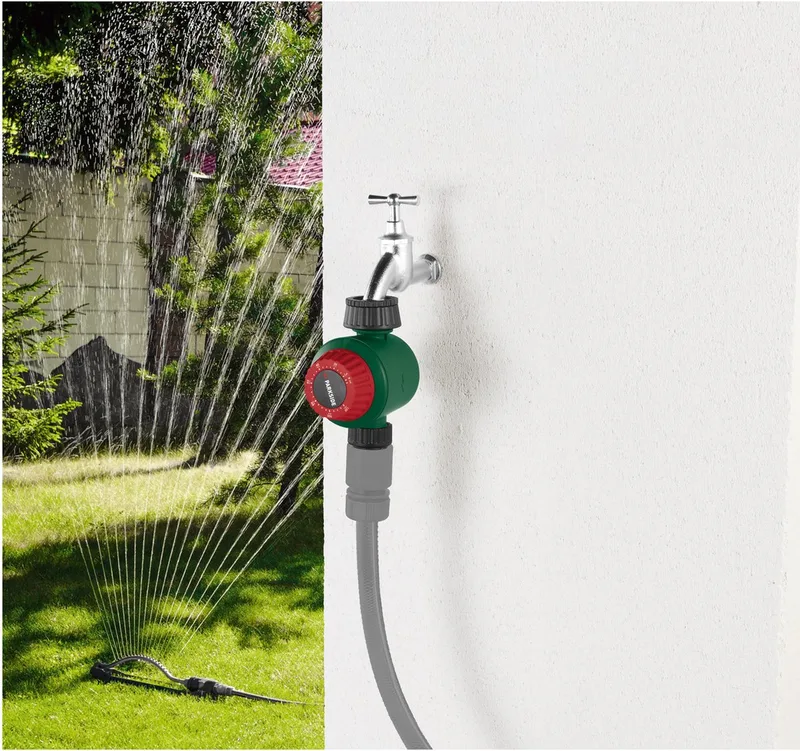 Watertimer- irrigatietimer - tijdklok tuinslang - tijdklok tuin beregening - 5 tot 120 minuten draaischijf de Parkside – image du produit