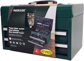 Werkzeugset Werkzeugkiste mit Akkuschrauber 92teilig PWBM A1 Metallkoffer, inkl. Akkuschrauber fra Parkside, Grøn – produktbillede 4 af 4