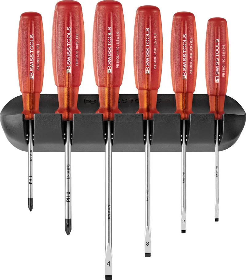 Schroevendraaierset 6-delig met Muurhouder de PB Swiss Tools – image du produit