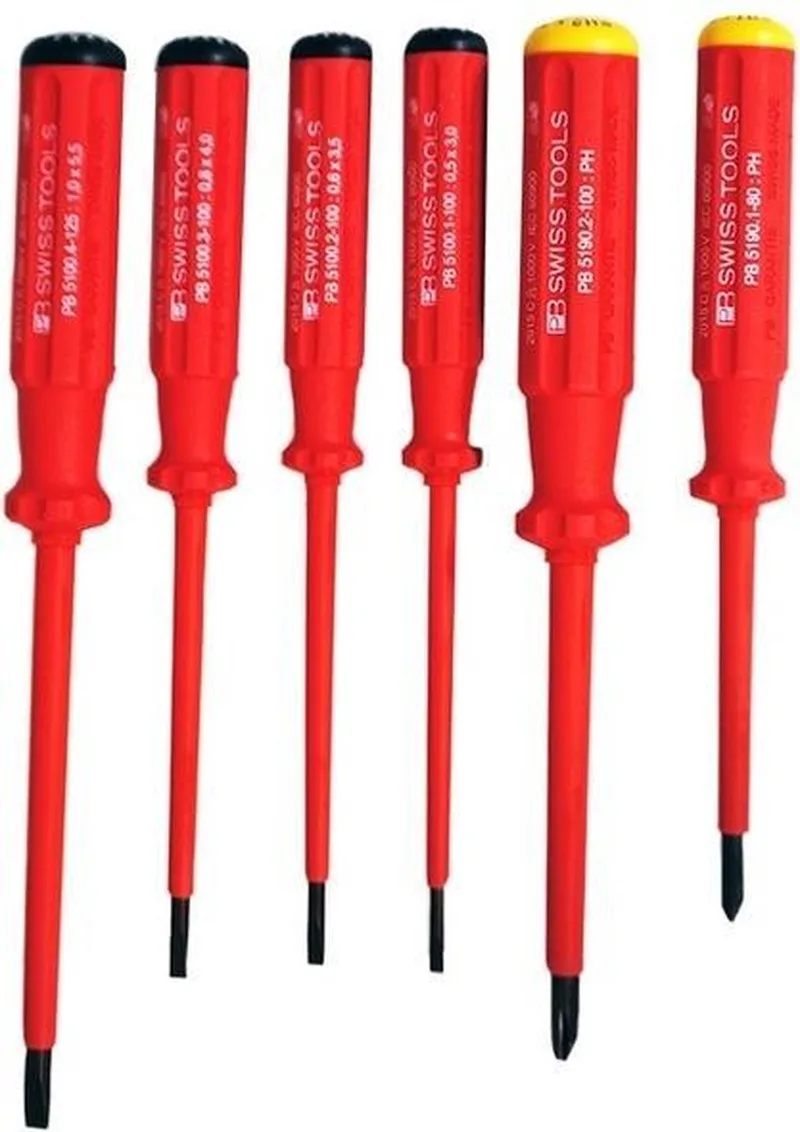 schroevendraaierset 6 delig SL en PH VDE - PB5542 by PB Swiss Tools, Red – product image