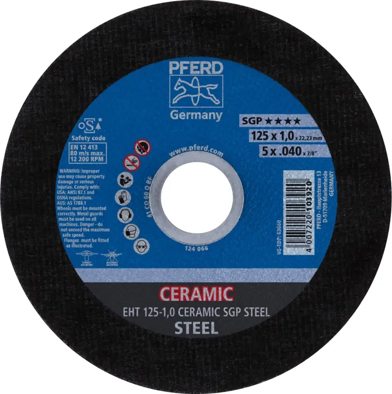 CERAMIC SGP STEEL 61312510 Trennscheibe gerade 125 mm 25 St. Stahl de PFERD – image du produit