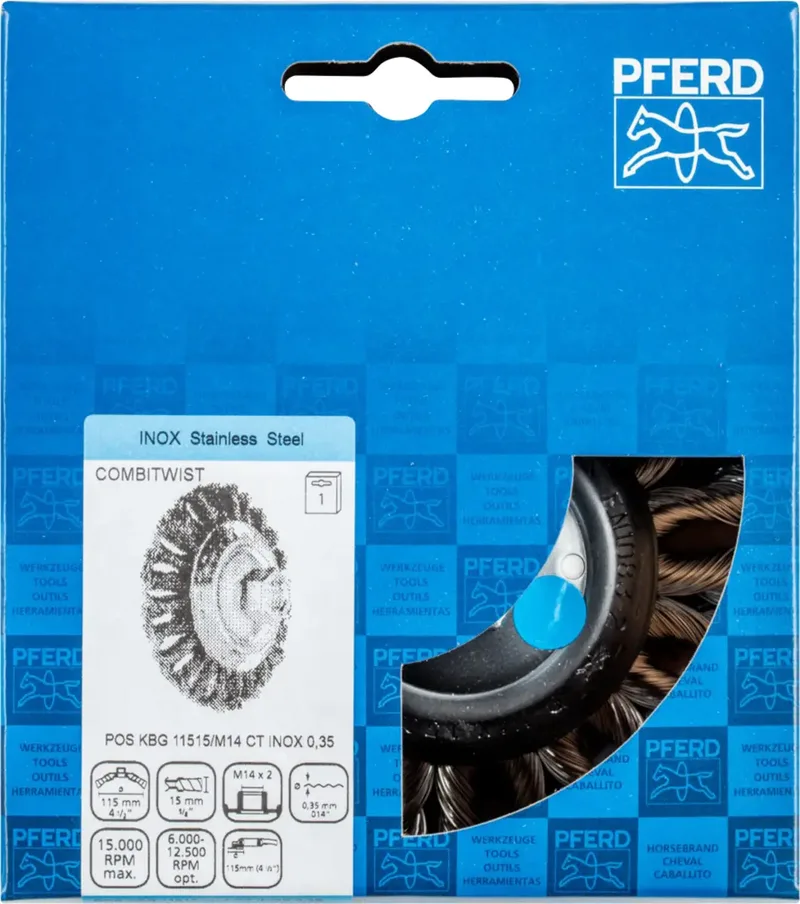 COMBITWIST Kegelbürste gezopft KBG Ø 115x15 mm M14 Edelstahl-Draht-Ø 0,35 mm Winkelschleifer (1) de PFERD – image du produit 3 sur 3