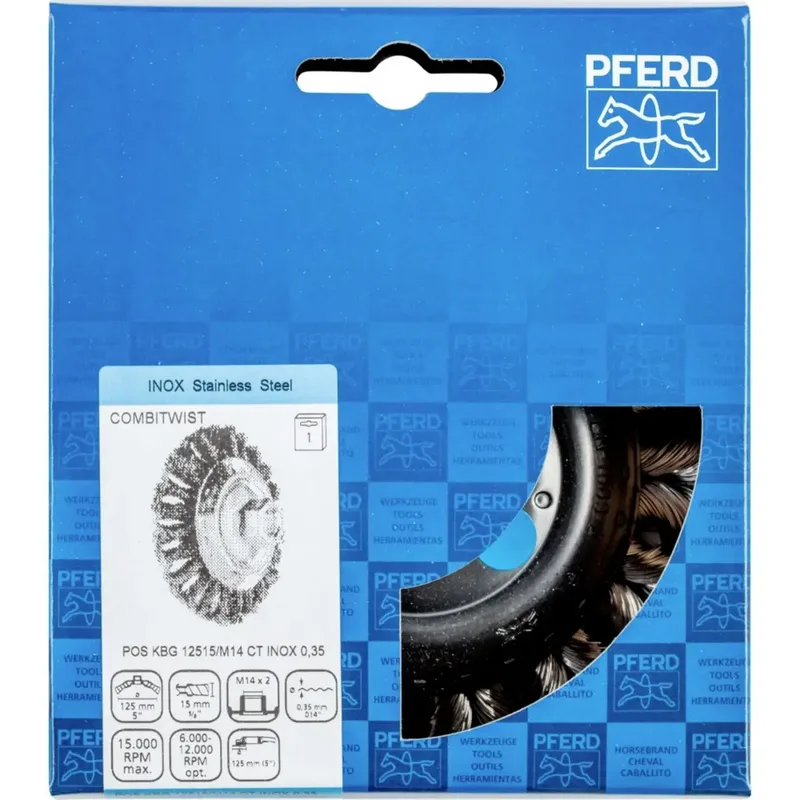 COMBITWIST Kegelbürste gezopft KBG Ø 125x15 mm M14 Edelstahl-Draht-Ø 0,35 mm Winkelschleifer de PFERD – image du produit 2 sur 2