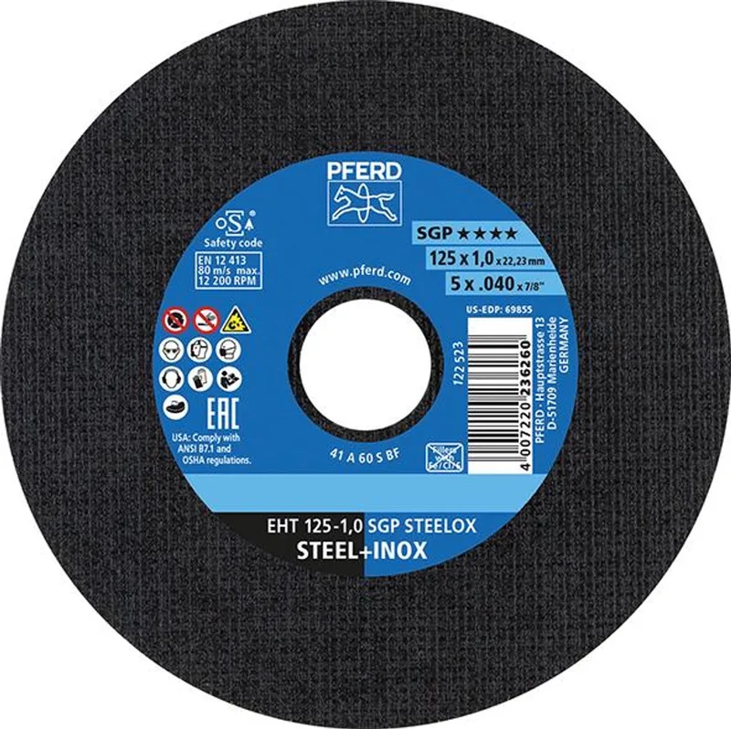 Doorslijpschijf recht A60SSG-RVS 115x1mm PFERD von PFERD – Produktbild