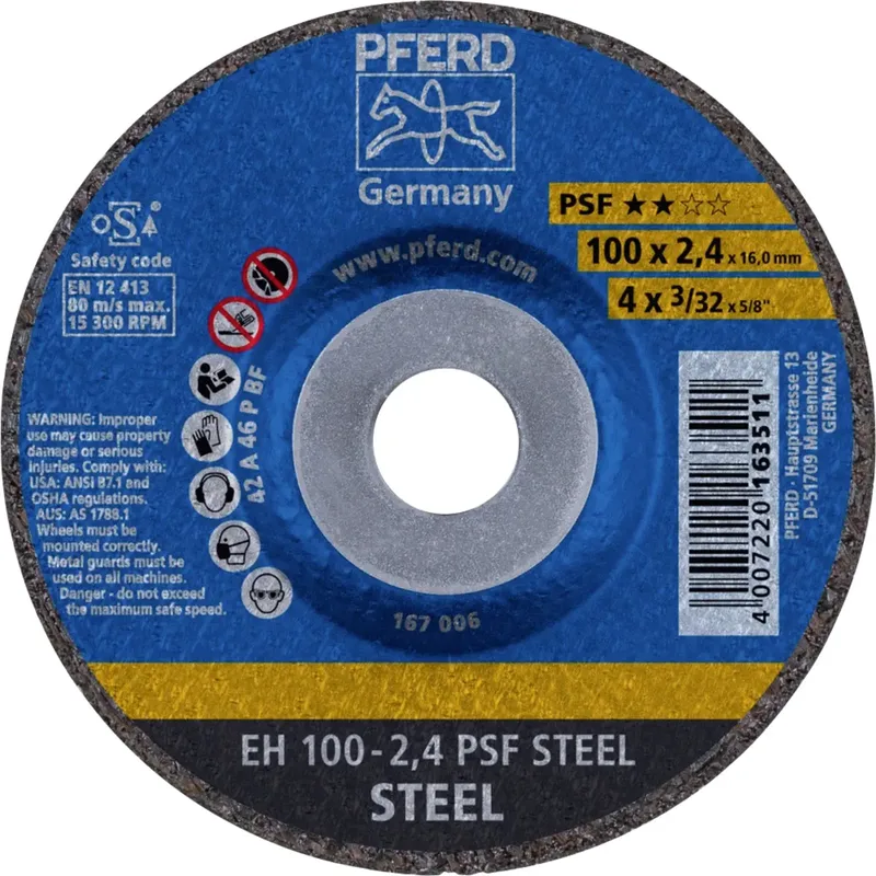 EH 100-2,4 PSF STEEL/16,0 61739116 Trennscheibe gekröpft 100 mm 25 St. Stahl från PFERD – produktbild