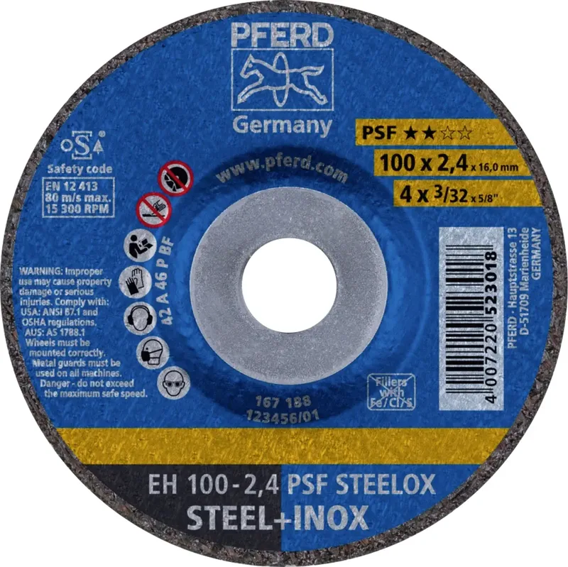 EH 100-2,4 PSF STEELOX/16,0 61739326 Trennscheibe gekröpft 100 mm 25 St. Edelstahl, Stahl von PFERD – Produktbild