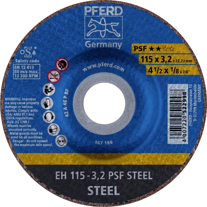 EH 115-3,2 PSF STEEL 61740126 Trennscheibe gekröpft 115 mm 25 St. Stahl fra PFERD – produktbillede