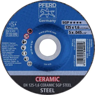 EH 125-1,6 CERAMIC SGP STEEL 61300125 Trennscheibe gekröpft 125 mm 25 St. Stahl von PFERD – Produktbild 1 von 2
