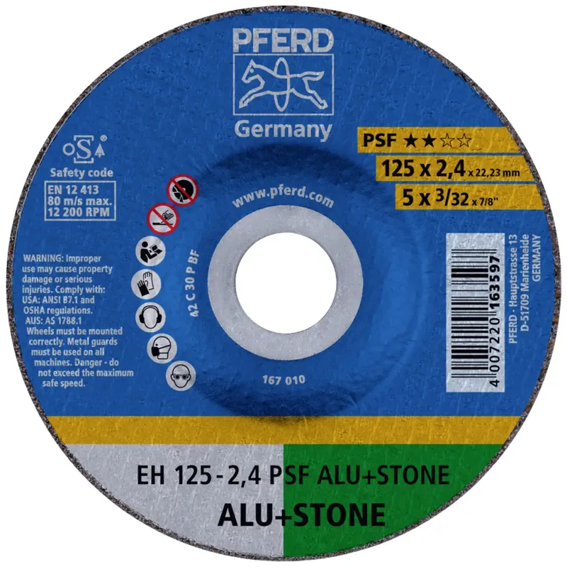 EH 125-2,4 PSF ALU+STONE (10) 69198294 Trennscheibe gerade 125 mm 10 St. NE-Metalle de PFERD – image du produit 1 sur 2